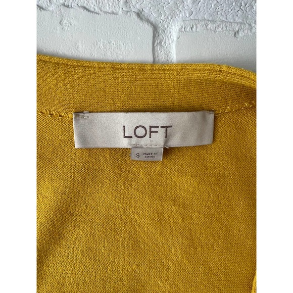 LOFT Button Down Cardigan Mustard Color- sz S - Picture 3 of 5